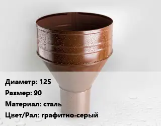 Воронка 125 90 сталь графитно-серый